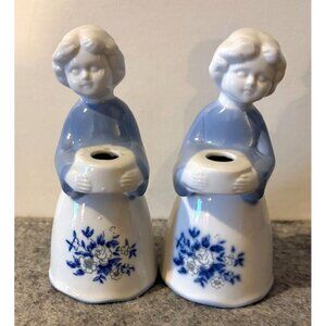2 1970's  5.25" Lilienthal Porcelain Girl Candle Holders or Bud Vases  #2720